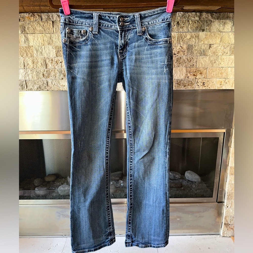 Miss Me Denim Jeans Rhinestone Studs